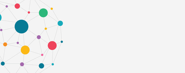 Color abstract social network connection banner background concept