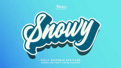 snowy text effect editable eps file