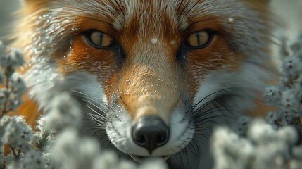 Fototapeta premium Close Up Of A Red Fox's Face In The Wild