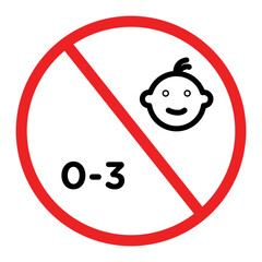 Age restriction sign for child icon Black line art vector logo