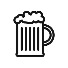 beer mug icon Black line art vector logo