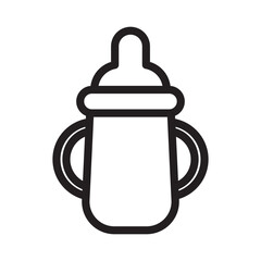baby sippy icon Black line art vector logo