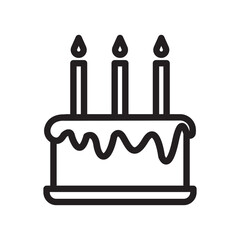 Birthday icon Black line art vector logo