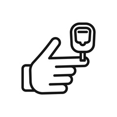 Blood sugar icon Black line art vector logo