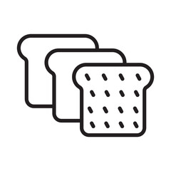 Bread slice icon Black line art vector logo