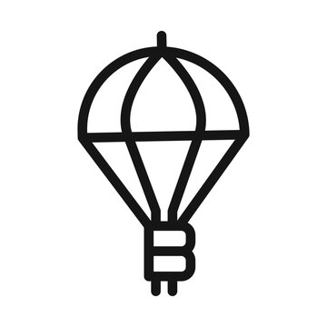 recommend clip art: Bitcoin airdrop icon Black line art vector logo
