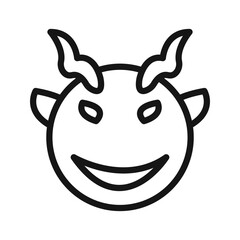 Demon devil icon Black line art vector logo