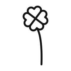 Clover icon Black line art vector logo