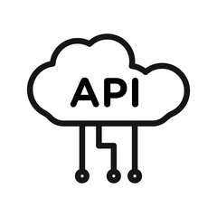 Cloud API icon Black line art vector logo