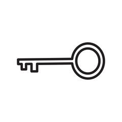 Door key icon (2) Black line art vector logo