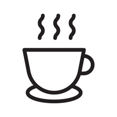 coffee cup icon Black line art vector logo