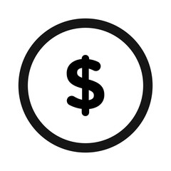 Dollar icon Black line art vector logo