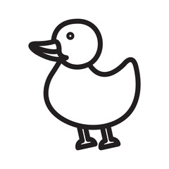 Duck icon Black line art vector logo