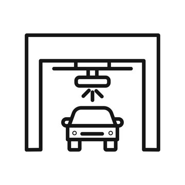 recommend clip art: Car wash shop icon Black line art vector logo
