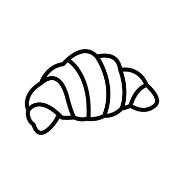 recommend clip art: Croissant icon Black line art vector logo
