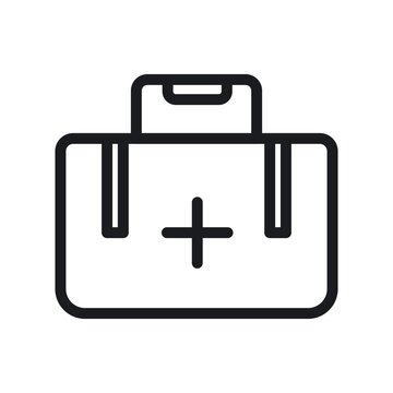recommend clip art: Emergency kit icon Black line art vector logo