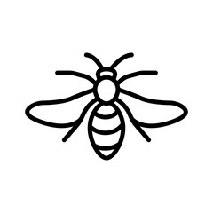honey Bee icon Black line art vector logo