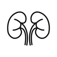 Human kidneys icon Black line art vector logo