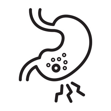 black stomach icon with pain clip art preview