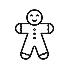 Man cookie icon Black line art vector logo