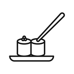 Maki sushi roll icon Black line art vector logo