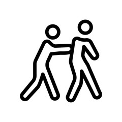 Obraz premium Man pushing another person icon Black line art vector logo