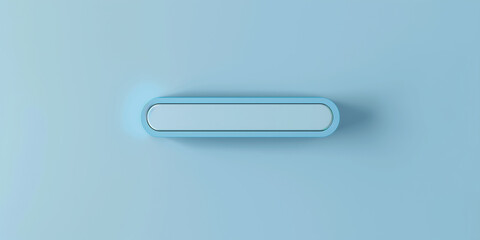 minimal blank search bar on soft blue background. web search concept. 3d rendering