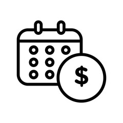 salary payday icon Black line art vector logo