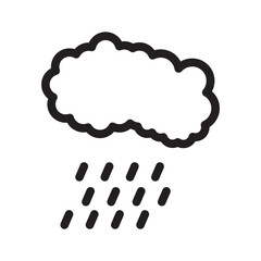 Rainy weather icon Black line art vector logo