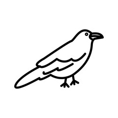 raven icon Black line art vector logo