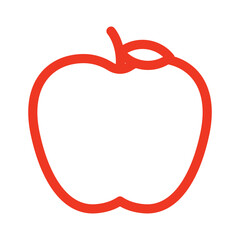 Red apple icon Black line art vector logo