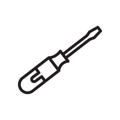 Screwdriver icon Black line art vector logo
