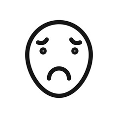 Regret expression icon Black line art vector logo