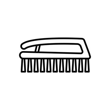 recommend clip art: Scrubbing brush icon Black line art vector logo