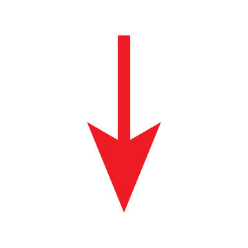 recommend clip art: red Down arrow icon Black line art vector logo