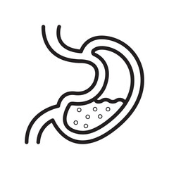 Stomach icon Black line art vector logo