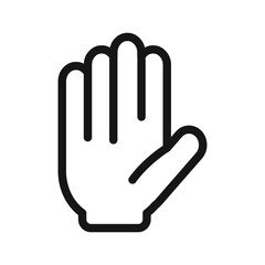 Obraz premium Stop sign with hand icon Black line art vector logo