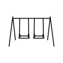 swing icon Black line art vector logo