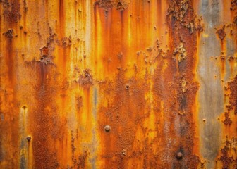 Naklejka premium Rough, weathered, and distressed orange-brown metal steel texture with rusty hues, conveying a sense of industrial decay and aged deterioration.