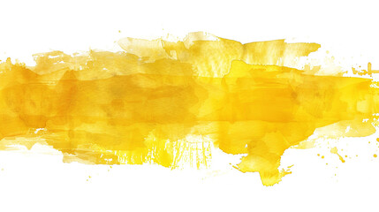 Fototapeta premium Yellow Watercolor Paint Brush Strokes on Transparent Background PNG - Banner Line Water Color Smoke Fog Grunge 