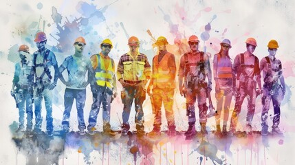 Naklejka premium Construction Workers, Labor Day