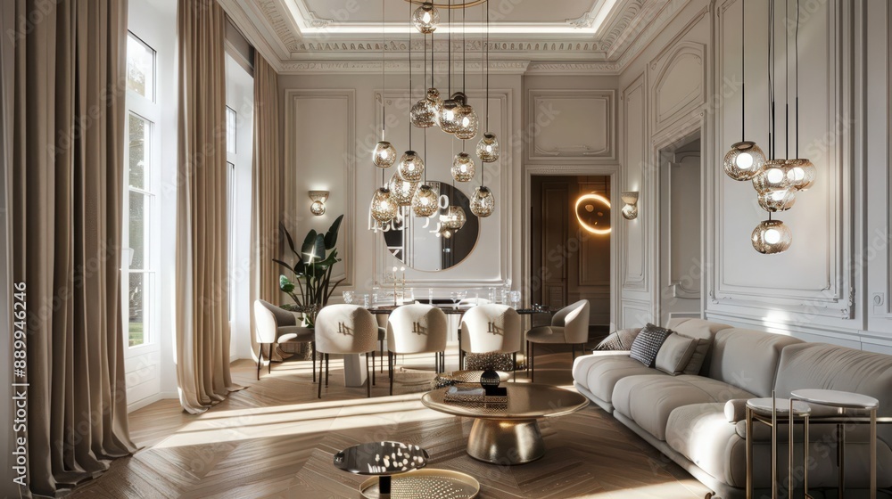 Poster explain how statement lighting can serve as a focal point in interior design