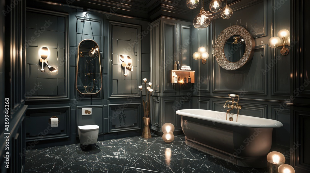 Poster explain how statement lighting can transform the look and feel of a bathroom