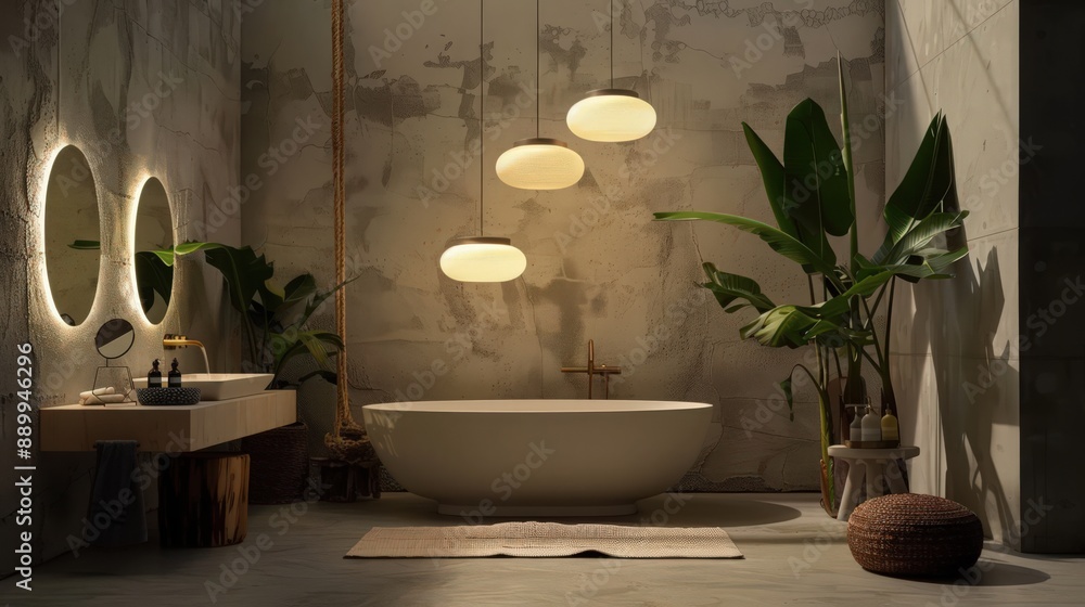 Poster explain how statement lighting can transform the look and feel of a bathroom