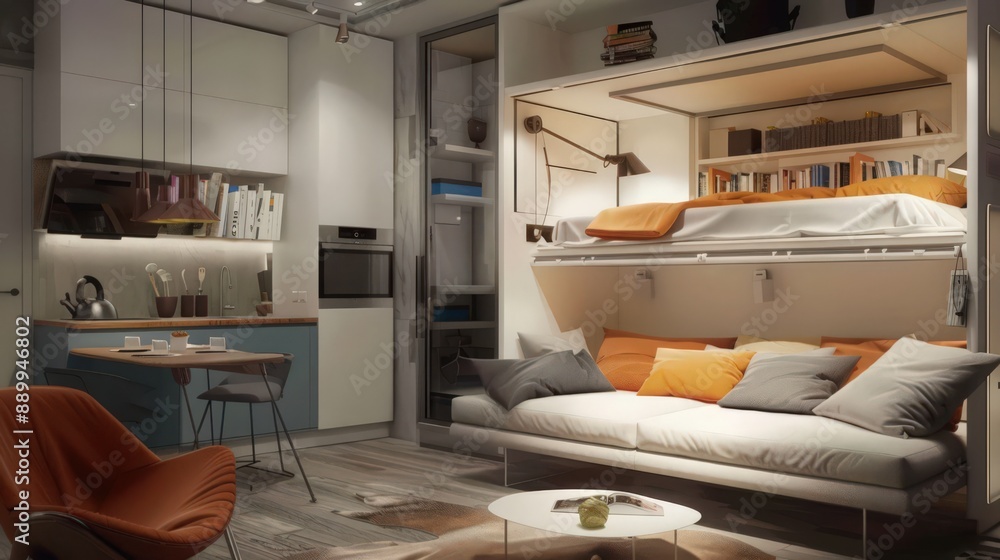 Aufkleber explain how to create a multifunctional living area that accommodates different activities in a smal