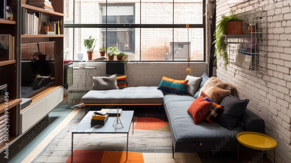 Aufkleber explain how to create a multifunctional living area that accommodates different activities in a smal
