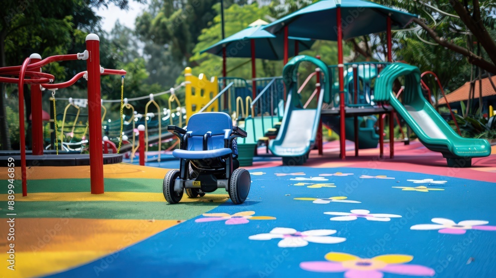 Poster explain how to create accessible play areas for children with disabilities