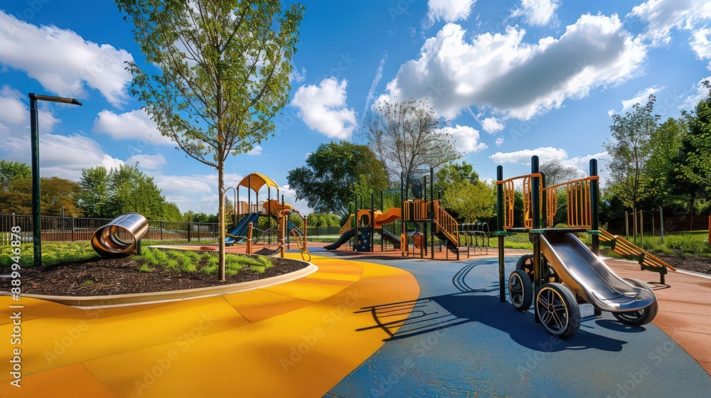 Poster explain how to create accessible play areas for children with disabilities