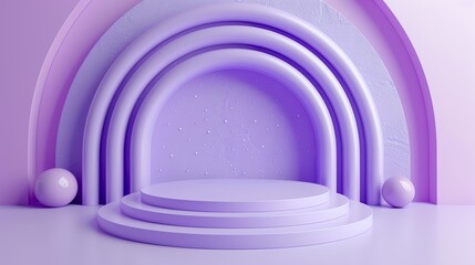 Naklejka premium Purple Abstract 3D Geometric Shapes.