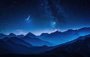 Starry Night over Mountain Ranges